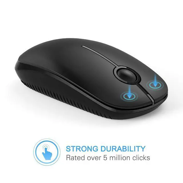 Alt view image 9 of 14 - Wireless Mouse, 2.4G Slim Portable Computer Laptop Mouse with Nano Receiver Quiet Silent Optical Mice for Notebook, PC, Laptop, Computer-Black