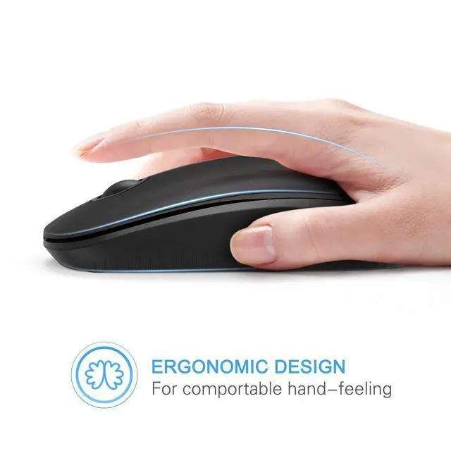 Alt view image 11 of 14 - Wireless Mouse, 2.4G Slim Portable Computer Laptop Mouse with Nano Receiver Quiet Silent Optical Mice for Notebook, PC, Laptop, Computer-Black