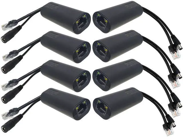 Alt view image 7 of 12 - 4-Pair Gigabit PoE Injectors Splitter Kits- Passive PoE Adapters (5-48V), up to 825ft Range, Ideal for Non-PoE IP Security Cameras & More