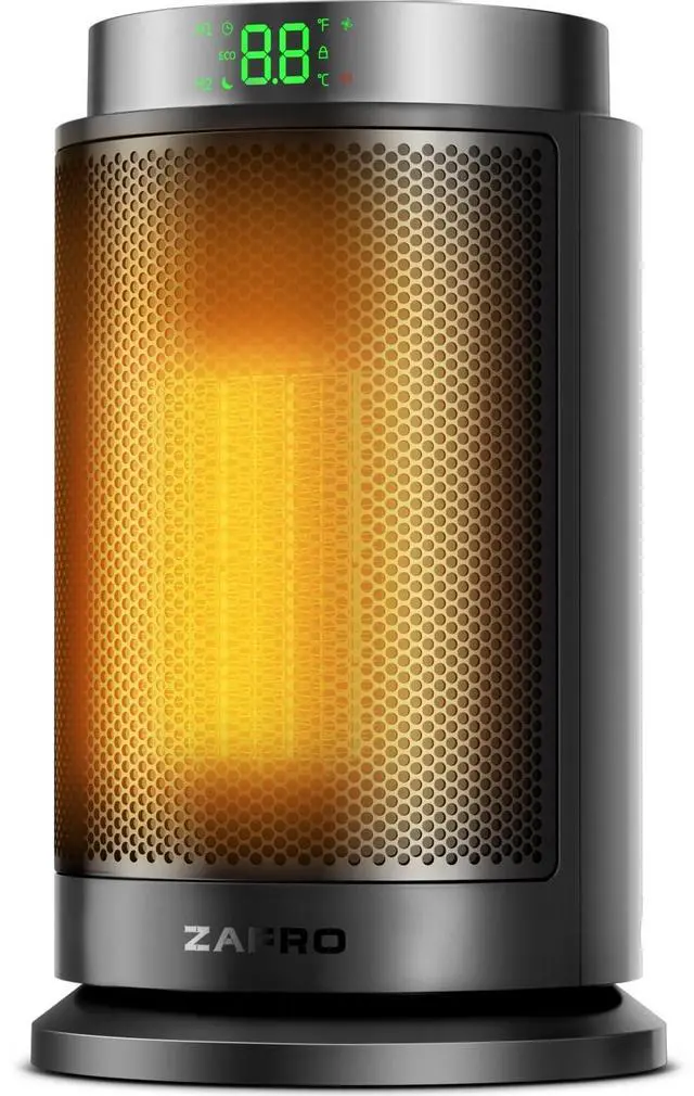 Alt view image 8 of 14 - Space Heater, Ultra Quiet Portable Electric Heaters for Indoor Use with Thermostat, 1500W Large PTC Ceramic Fast & Wide-Angle Heat, Digital Display, 8 Safety, 5 Modes, 24H Timer for Office Home