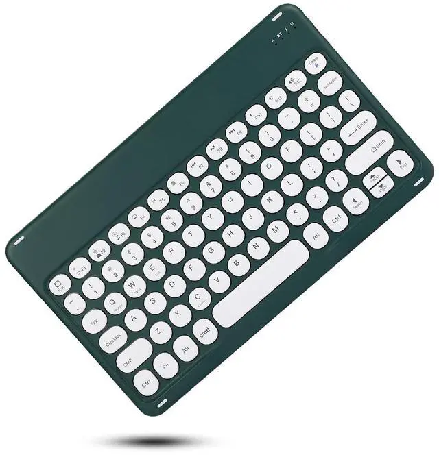 Alt view image 13 of 14 - Keyboard Case Compatible with iPad 9th 8th 7th Generation 10.2" Air 3rd Gen Pro 10.5 Keyboard Case Cute Round Key Color Keyboard Wireless Detachable BT Keyboard Cover (DarkGreen)