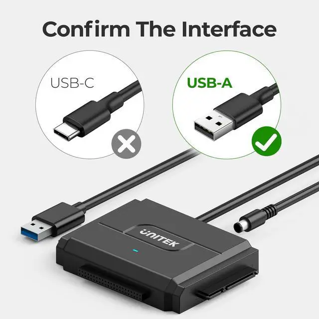 Alt view image 13 of 14 - SATA/IDE to USB 3.0 Adapter, IDE Hard Drive Adapter for Universal 2.5"/3.5" Inch IDE and SATA External HDD/SSD with 12V 2A Power Adapter, Support 10TB