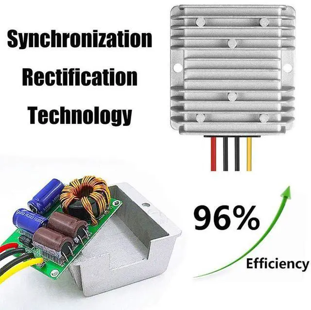 Alt view image 10 of 14 - Golf CART Voltage Reducer Automatic Buck Boost Converter, Step Down Up Regulator Waterproof Module Transformer for Club Car (DC 48V to 12V 20A 240W)
