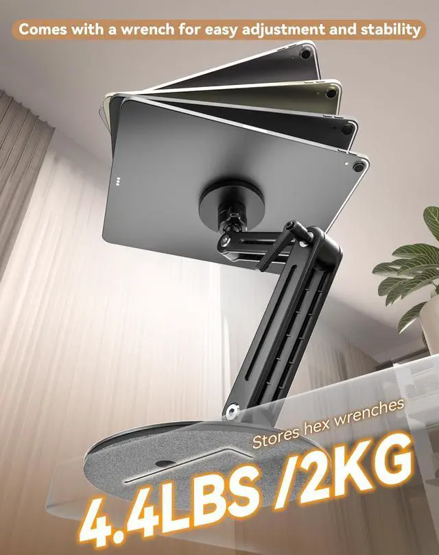 Alt view image 10 of 14 - Magnetic Portable Monitor Stand 15.6" - up to 16" 18.5" 22 inch Tablet Holder for iPad VESA Mount 75mm for Desk Adjustable Foldable 360° Swivel