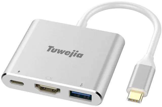 Alt view image 8 of 14 - USB C to HDMI Multiport Adapter USB 3.1 Gen 1 Thumderbolt 3 to HDMI 4K Video Converter /USB 3.0 hub Port PD Quick Charging Port with Large Projection