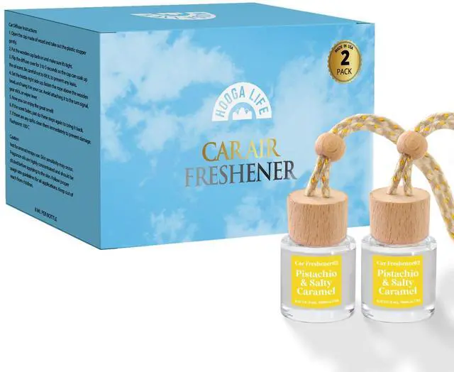 Alt view image 13 of 14 - Car Air Freshener Diffuser 2 Pack Hanging Pistachio Salty Caramel Car Air Freshener for Women 45+ days Long Lasting Fragrance Made in USA (P62)