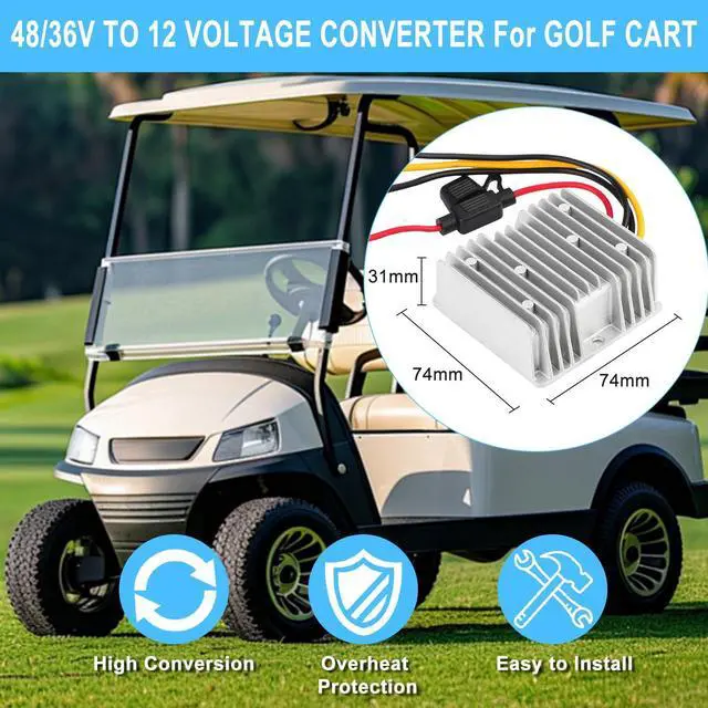 Alt view image 13 of 14 - 48V 36V to 12V Voltage Converter 240W 20A Regulator Step Down to 12V DC- DC Convert Reducer with Fuse Waterproof Power Supply Transformer Module for Golf Cart Scooters