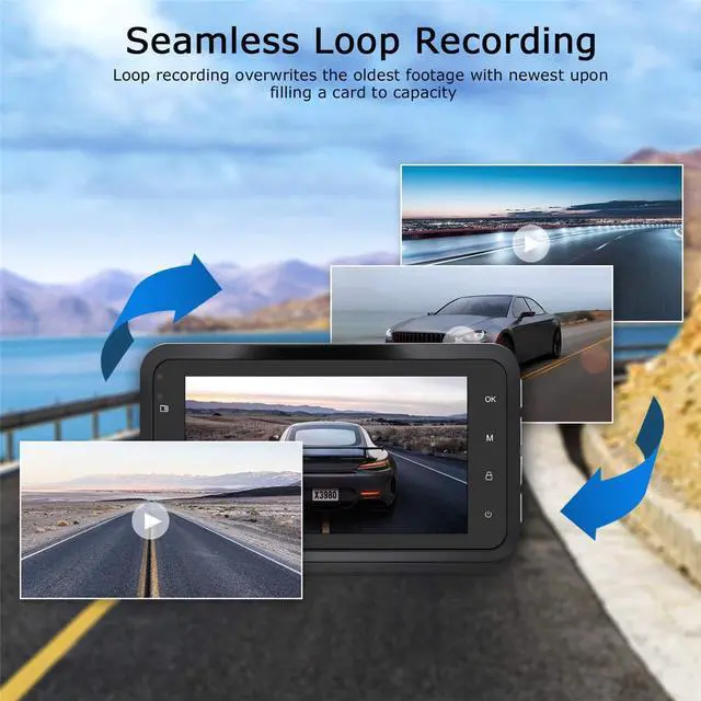 Alt view image 14 of 14 - Dash Cam Front and Rear 1080P Full HD Dual Dash Camera in Car Camera Dashboard Camera Dashcam for Cars 170 Wide Angle with 3.0" LCD Display Night Vision and G-Sensor