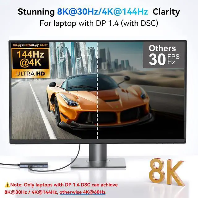 Alt view image 10 of 14 - USB C Docking Station Dual Monitor Adapter for Dell HP, Laptop Docking Station 3 Monitors Quad Display USB C Hub Dongle to 2 HDMI 4K,DP 8K,VGA,4 USB,PD, Thunderbolt Dock Type C Adapter for Lenovo