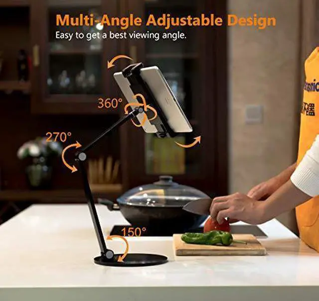 Alt view image 9 of 12 - iPad Stand for Desk, Surface Pro Holder, Multi-Angle Adjustable Tablet Stand Holder for 4.7''- 13'' Screen Microsoft Surface Series, iPad Series,Samsung Galaxy Tabs,Amazon Kindle Fire, Etc. (Black)