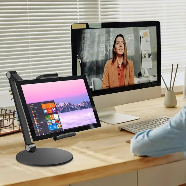Alt view image 12 of 12 - iPad Stand for Desk, Surface Pro Holder, Multi-Angle Adjustable Tablet Stand Holder for 4.7''- 13'' Screen Microsoft Surface Series, iPad Series,Samsung Galaxy Tabs,Amazon Kindle Fire, Etc. (Black)