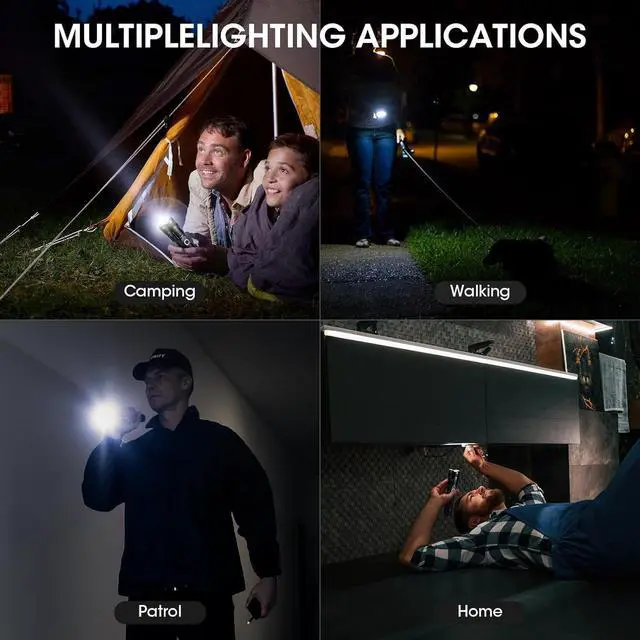 Alt view image 14 of 14 - Rechargeable 99,000 High Lumens Flashlight - 2Pack Bright LED Flash Light with 5 Modes, Powerful Waterproof Handheld Lintera for Camping Home
