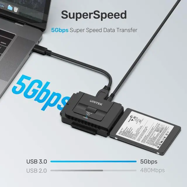 Alt view image 10 of 14 - USB C to IDE and SATA Converter External Hard Drive Adapter Kit for Universal 2.5/3.5 HDD/SSD Hard Drive Disk, One Touch Backup Function, Included 12V/2A Power Adapter
