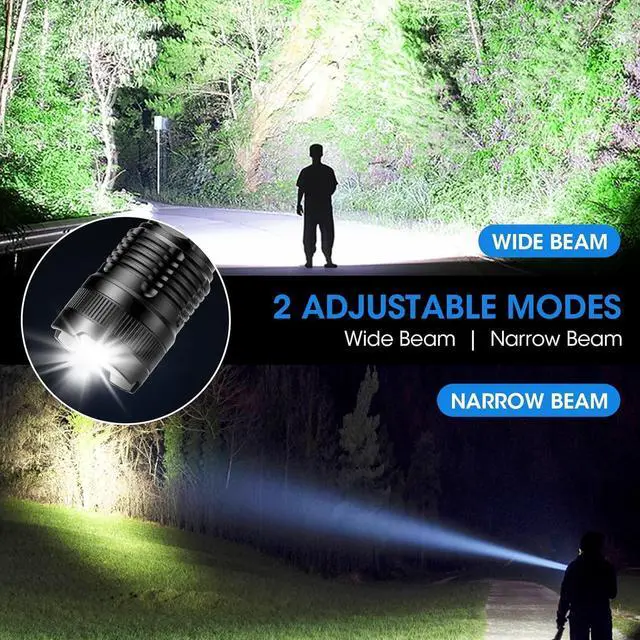 Alt view image 12 of 14 - Rechargeable 99,000 High Lumens Flashlight - 2Pack Bright LED Flash Light with 5 Modes, Powerful Waterproof Handheld Lintera for Camping Home