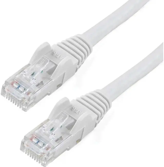Alt view image 8 of 14 - 25ft CAT6 Ethernet Cable - White CAT 6 Gigabit Ethernet Wire -250Mhz 100W PoE RJ45 UTP Network Patch Cord Snagless with Strain Relief (N6PATCH25WH)