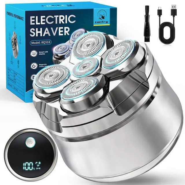 Alt view image 7 of 12 - Head Shavers for Bald Men, Magnetic Electric Razor Hair Trimmer for Men Cordless Rechargeable Electric Shavers for Men 100% Waterproof Dry & Wet Beard Grooming Kit with Led Display