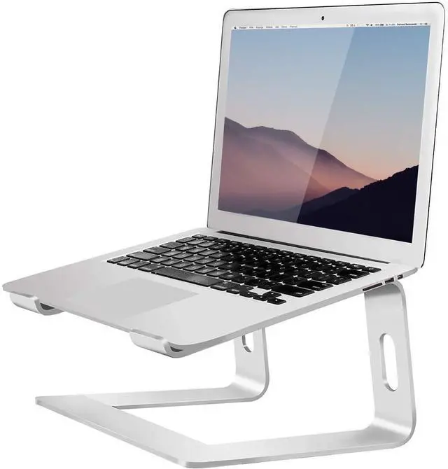 Alt view image 8 of 14 - Laptop Stand Portable Aluminum Laptop Riser Compatible with Mac MacBook Air Pro 10 to 15.6 Inch Notebook Computer, Detachable Ergonomic Elevator Holder, Silver