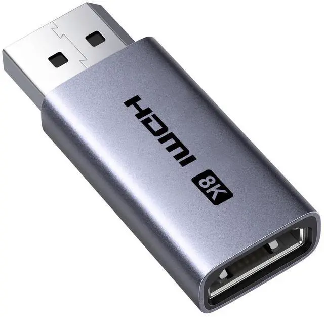 Alt view image 8 of 14 - 8K@60Hz Active Display Port to HDMI Unidirectional Adapter with 4K@240Hz 2K@240Hz, DP 1.4 PC to HDMI 2.1 Display Male to Female Cable, Aluminum Converter Support VRR Compatible with AMD NVIDIA