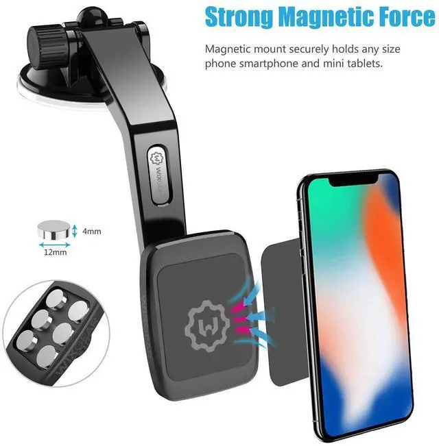 Alt view image 11 of 14 - Magantic Mount, Universal Dashboard Curved Magnetic Phone Car Mount Holder for Cell Phones and Mini Tablets with Fast Swift-snap Technology, Magnetic Cell Phone Mount