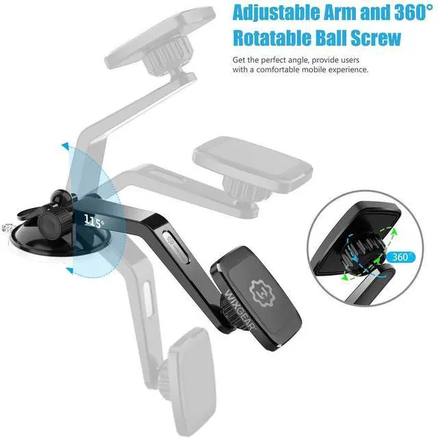 Alt view image 13 of 14 - Magantic Mount, Universal Dashboard Curved Magnetic Phone Car Mount Holder for Cell Phones and Mini Tablets with Fast Swift-snap Technology, Magnetic Cell Phone Mount