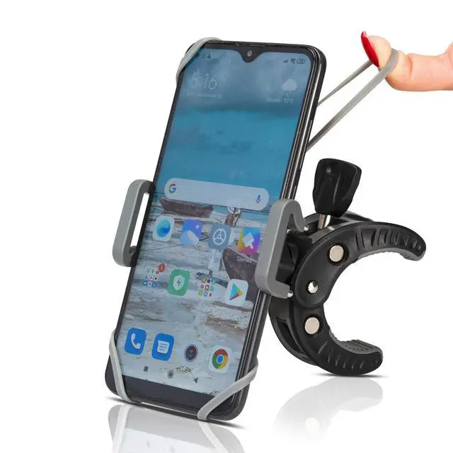 Alt view image 8 of 14 - Stroller Phone Holder, Shopping Cart, Golf Cart, Push Cart, Bike Phone Mount, for Motorcycle, Scooter, ATV, Boat, Spin Bike, Treadmill, Handlebar- Universal- iPhone, Cell Phone Clamp (Grey)