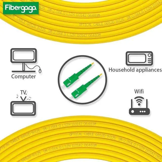 Alt view image 9 of 12 - 3m(10ft) OS2 SC/APC to SC/APC Fiber Patch Cable, Single Mode, Simplex, Length Option: 0.5M(1.6ft)-100m(328ft) 9/125µm 2.0mm Diameter Fiber Optic Cable, OS1/OS2 Compatible-5 Pack