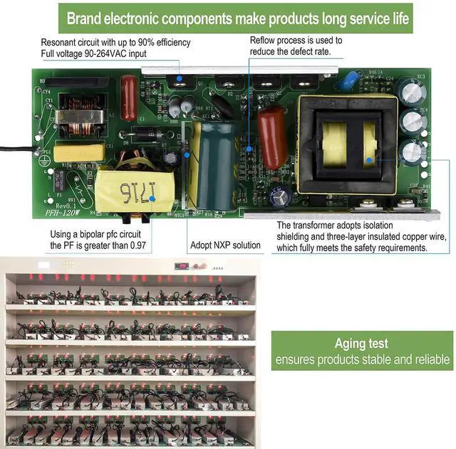Alt view image 9 of 12 - LED Driver 150 Watts 24V DC Low Voltage Transformer Waterproof IP67 LED Power Supply, Adapter with 3-Prong Plug 3.3 Feet Cable for Any 24V DC led Lights, Computer Project, Outdoor Light