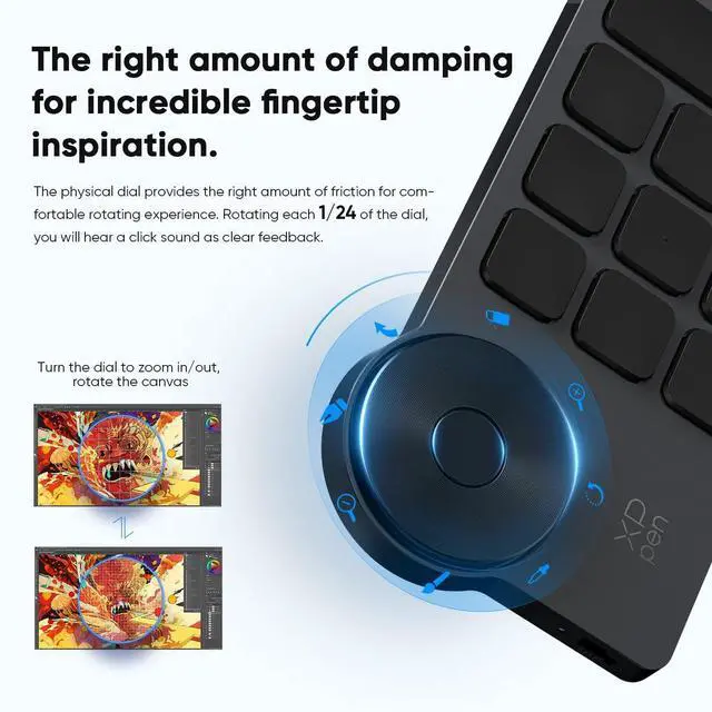 Alt view image 11 of 14 - Mini Keydial ACK05 Wireless Shortcut Keyboard Bluetooth Programmable Express Remote Control with Dial & Customized Express Keys for Drawing Tablet PC MacBook Windows Images Video Editing