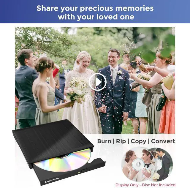 Alt view image 13 of 14 - External DVD Drive USB 3.0 Type-C Portable CD DVD Player for Laptop +/-RW Disk Drive CD ROM Burner Writer CD/DVD Burner Reader Compatible with Desktop Windows Linux OS Apple MacBook