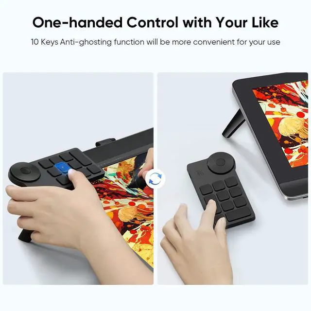 Alt view image 13 of 14 - Mini Keydial ACK05 Wireless Shortcut Keyboard Bluetooth Programmable Express Remote Control with Dial & Customized Express Keys for Drawing Tablet PC MacBook Windows Images Video Editing
