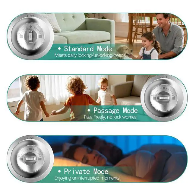Alt view image 13 of 14 - Smart Door Knob,Fingerprint Door Knob,Biometric Smart Door Lock with App Control,Metal Alloy Door Knob,Easy Installation,Great for Bedrooms,Cloakroom,Apartments Offices,Hotel(Sliver)