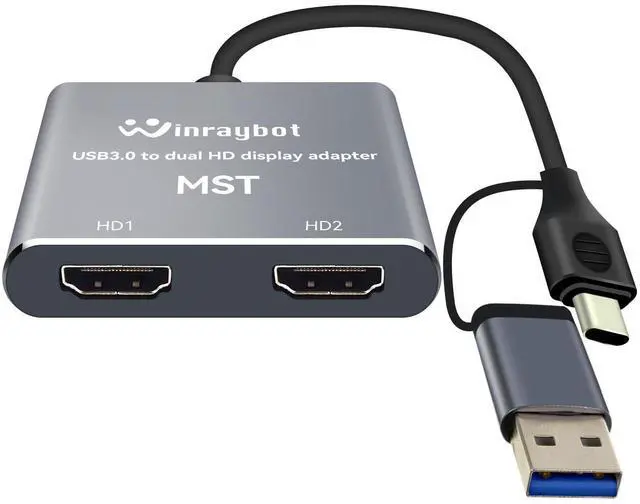 Alt view image 8 of 14 - USB to HDMI Adapter for 2 Monitors-USB3.0 to Dual hdmi for 3 Monitors-USB to HDMI with Two HD Displau Supports Mac & Windows/Dual HDMI Extender -External Video & Graphics Card Adapter