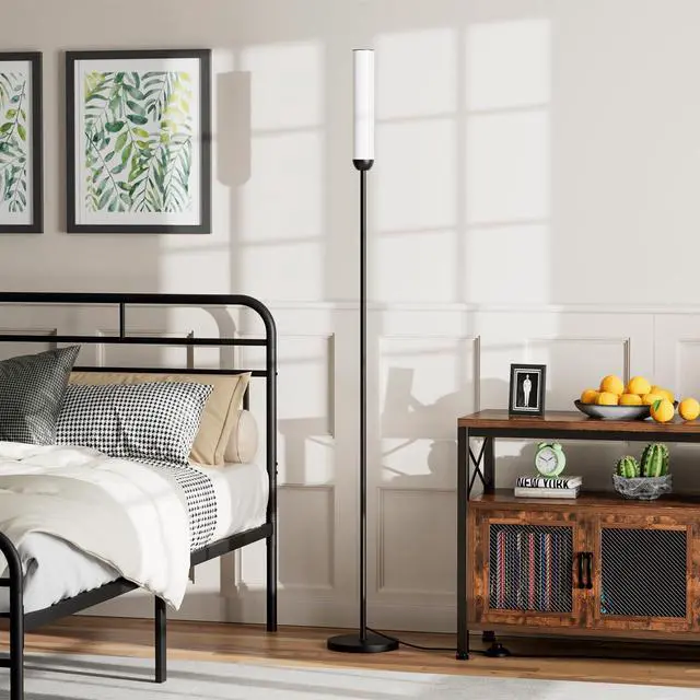 Alt view image 12 of 14 - LED Floor Lamp with Remote Control, 65" Standing lamp with Stepless Adjustable 3000K-6500K Colors & 30-100% Brightness, Foot Switch(Black)