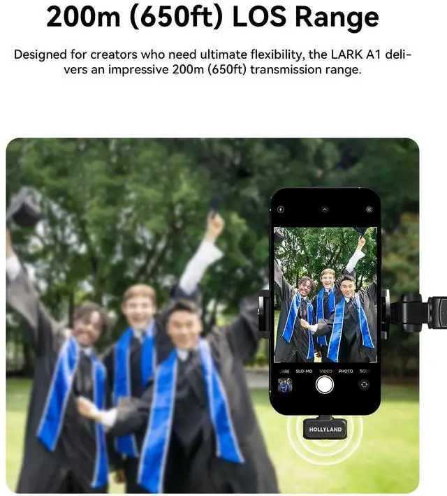 Alt view image 14 of 14 - Lark A1 Wireless Microphone for iPhone & Android, 48kHz/24-bit Studio Audio, 3-Level Noise Cancellation, 200m Range, Magnetic Mini Mic for Video Recording & Live Streaming (2TX + USB-C RX)
