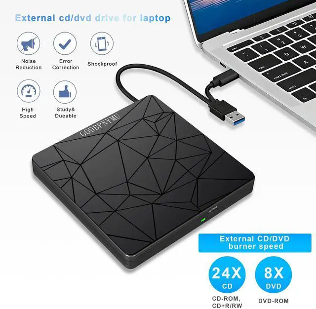 Alt view image 11 of 14 - External DVD Drive USB 3.0 USB-C CD Burner CD/DVD Player Optical Drive, Portable CD DVD Disc Copier for Laptops and PC Compatible with Windows 7/8/10/11, Linux, and Mac OS