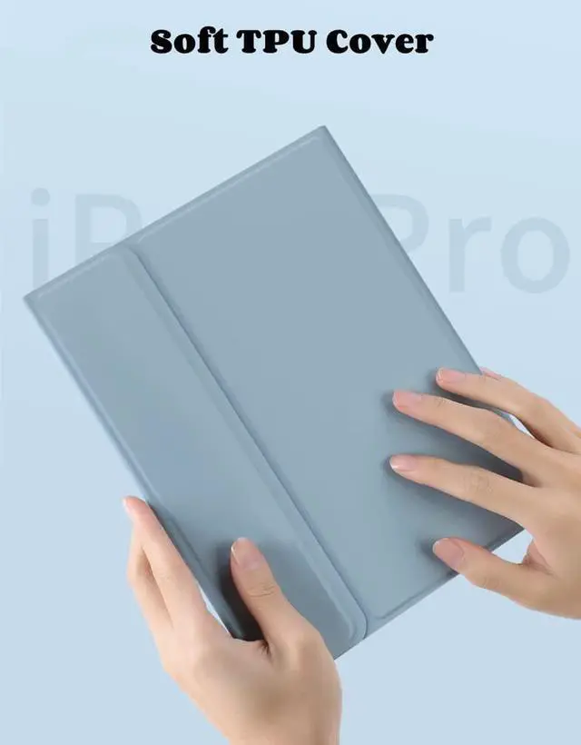 Alt view image 12 of 14 - Keyboard Case for iPad (A16) 11th 2025/iPad 10th Generation, Touchpad Detachable Keyboard with Pencil Holder -Slim Leather Folio Smart Cover for iPad11/iPad10 (Sky Blue)