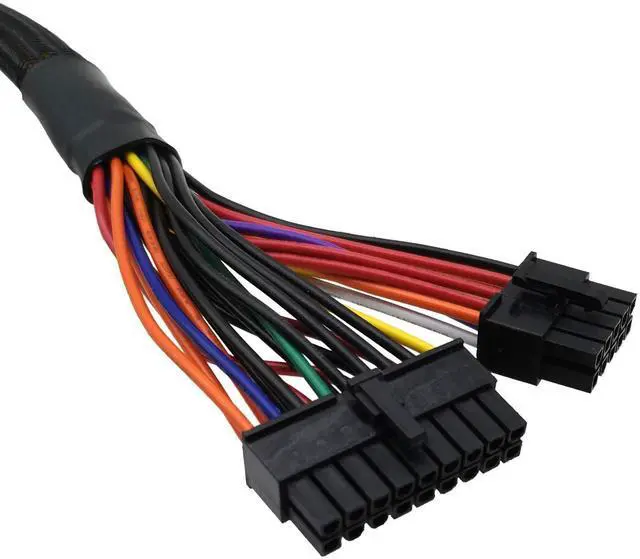 Alt view image 9 of 12 - 24 Pin ATX Cable for Corsair SFX RMX RMi SF HX Series PSUs, 18 Pin + 10 Pin to 24 Pin ATX PSU Power Adapter Sleeved 24.8-inch(63cm)