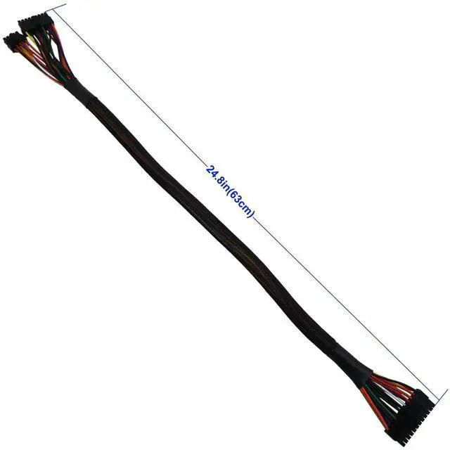 Alt view image 10 of 12 - 24 Pin ATX Cable for Corsair SFX RMX RMi SF HX Series PSUs, 18 Pin + 10 Pin to 24 Pin ATX PSU Power Adapter Sleeved 24.8-inch(63cm)