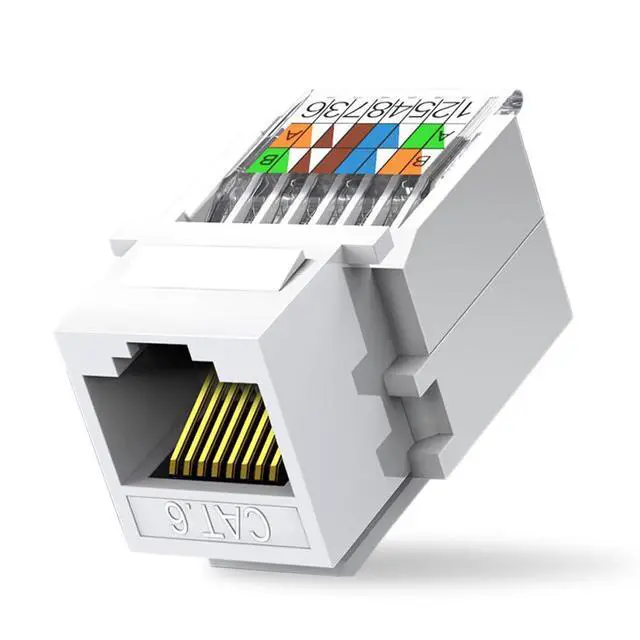 Alt view image 8 of 14 - 20-Pack Cat6 Tool-Less RJ45 Keystone Jack, No Punch-Down Tool Required Module Coupler (Not Compatible with Patch Panel), White