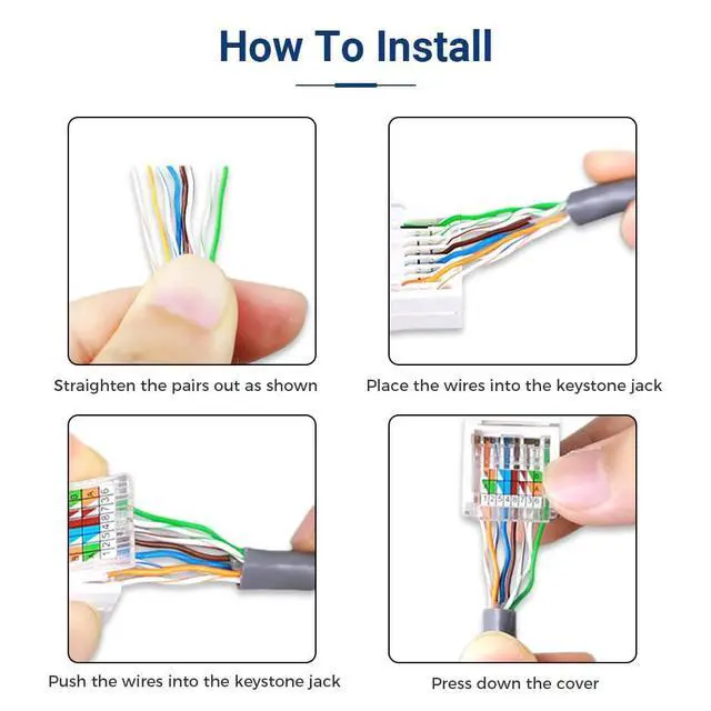 Alt view image 12 of 14 - 20-Pack Cat6 Tool-Less RJ45 Keystone Jack, No Punch-Down Tool Required Module Coupler (Not Compatible with Patch Panel), White