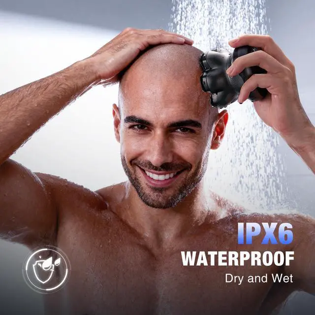 Alt view image 13 of 14 - 7D Head Shavers for Bald Men - 2026 New Dual Speed Electric Shaver, Bald Head Shaver with Magnetic Shaver Head IPX6 Waterproof Wet/Dry Use Shaving Balding Clipper LED Display Cordless Head Razor Gray