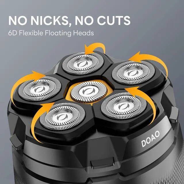 Alt view image 10 of 14 - Head Shaver for Bald MenWaterproof Wet Dry Bald Head Shavers, 6D LED Display Electric Rechargeable Head Shaving Kit with Type-C Charge
