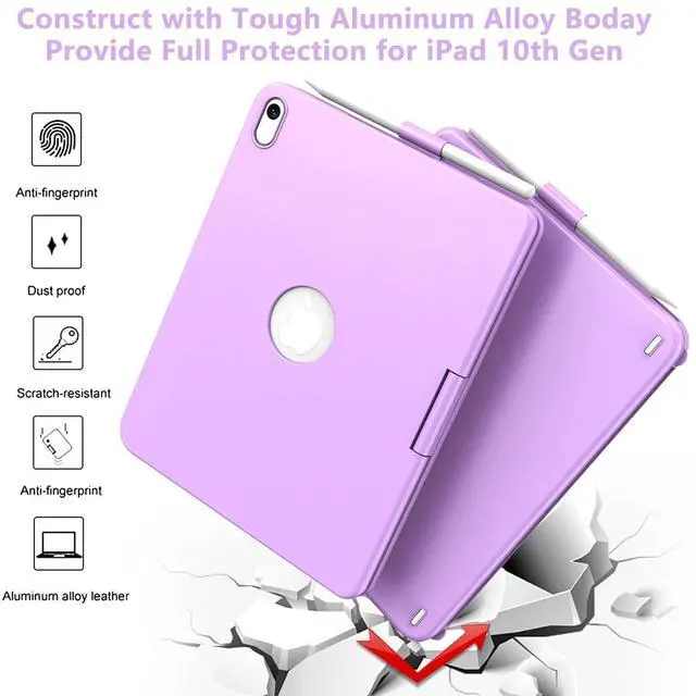 Alt view image 12 of 14 - Touch Keyboard Case for iPad (A16) 11th Generation 11 inch 2025&10th Gen 10.9 inch 2022, 360° Rotate for iPad 10th Generation Case with Keyboard with Pencil Holder Purple