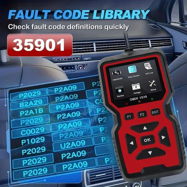 Alt view image 11 of 14 - 2025 New OBD2 Scanner Diagnostic Tool - Check Engine Light Code Reader with Reset, Battery Voltage Tester, Modes 6 & 8, Suitable for All OBD II Protocol Car & Truck Since 1996