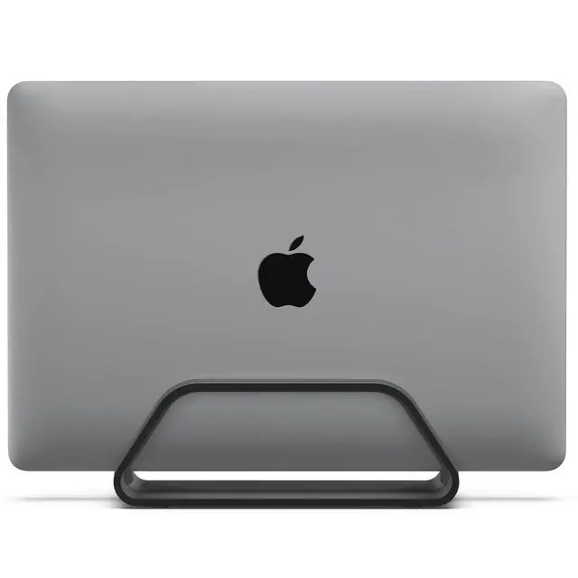 Alt view image 8 of 14 - Vertical Laptop Stand Compatible with MacBook Pro and MacBook Air, Holder for Personal Computer Desk Stand, Aluminium, Exchangeable Inserts to Fit Different Device Models, Black