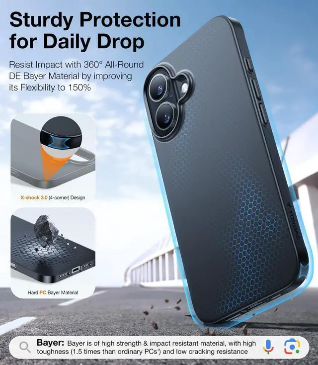 Alt view image 14 of 14 - Magnetic Slim-Fit for iPhone 16 Case 6.1 inch, Ultra-Thin 16 Phone Case Compatible with MagSafe Phone 16 Case, Light Anti-Scratch Matte Hard PC Bayer OriginFit, Black