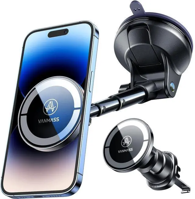 Alt view image 8 of 14 - for MagSafe Car MountUpgraded Strongest Magnetic&SuctionPhone Holder Cell Stand for Dashboard Windshield Vent, Tesla Truck Cradle for iPhone 17 Pro Max 16 15 14 13 12 Android
