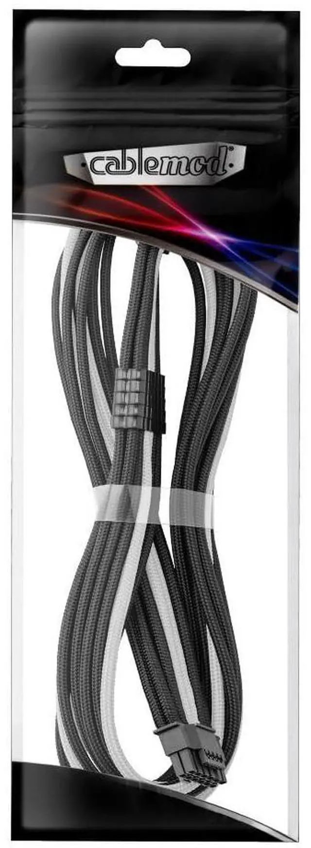 Alt view image 8 of 8 - Universal Pro ModFlex Sleeved 12V-2x6 12VHPWR 90° StealthSense Direct PCIe Cable (Variant A, Black + White)