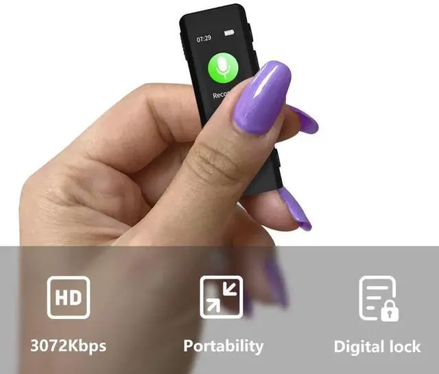 Alt view image 8 of 12 - 64GB Lavalier Recorder - Recording with Playback Digital Voice Recorder Ideal for Meetings/Lectures/Interviews Password Protected Portable Mini Recorder with USB, MP3 Audio Recording Device
