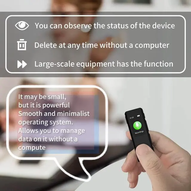 Alt view image 12 of 12 - 64GB Lavalier Recorder - Recording with Playback Digital Voice Recorder Ideal for Meetings/Lectures/Interviews Password Protected Portable Mini Recorder with USB, MP3 Audio Recording Device